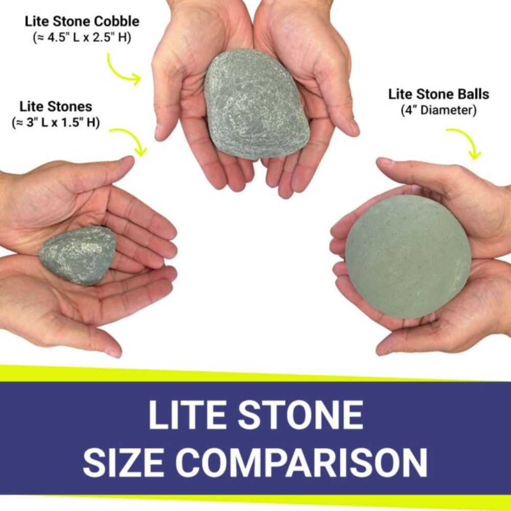 American Fire Products 12-Piece Lite Stone Cobble Set, Thunder Gray