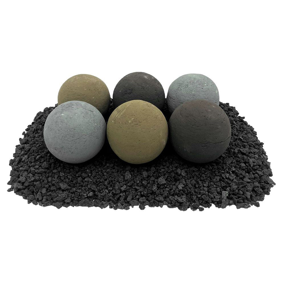 American Fire Glass Lite Stone Balls, 6 Stone Set