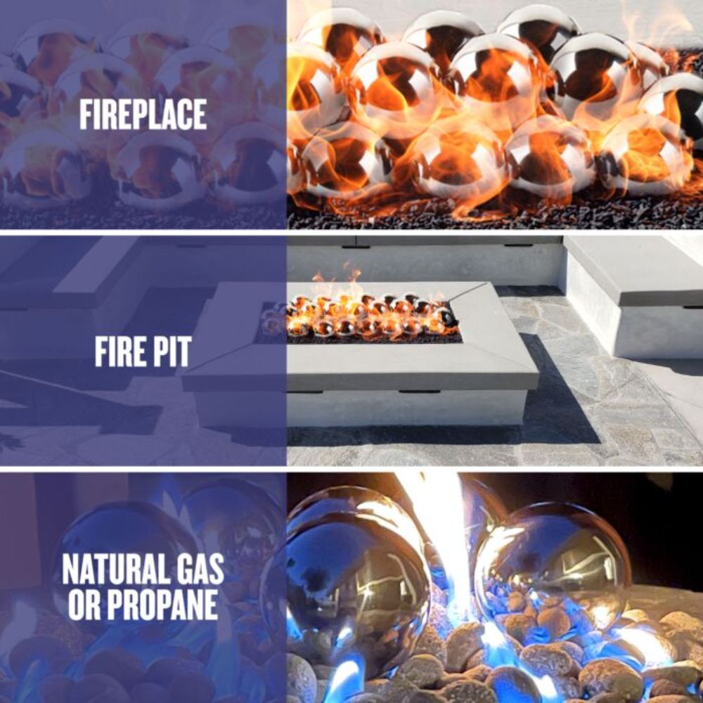 American Fire Products 4-Inch Stainless Steel IronFire Balls, Set of 6