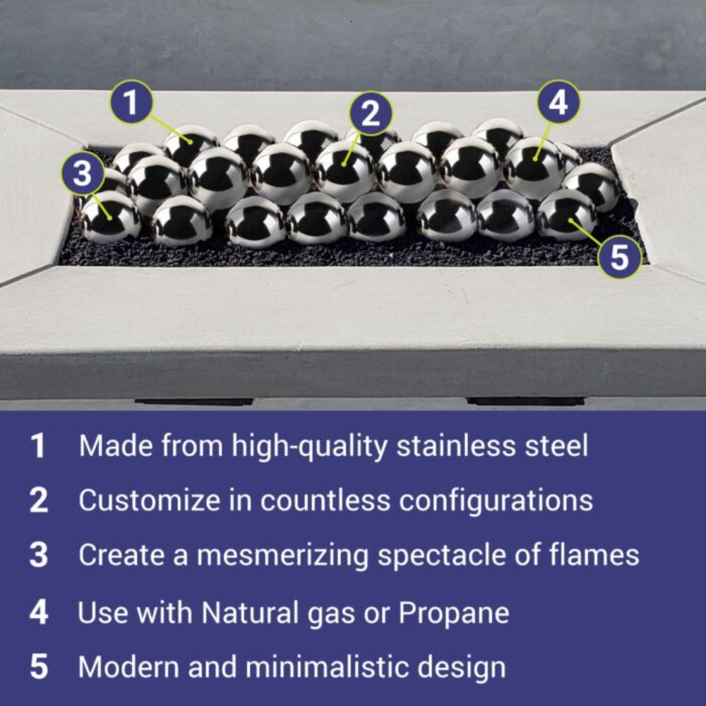 American Fire Products 4-Inch Stainless Steel IronFire Balls, Set of 6