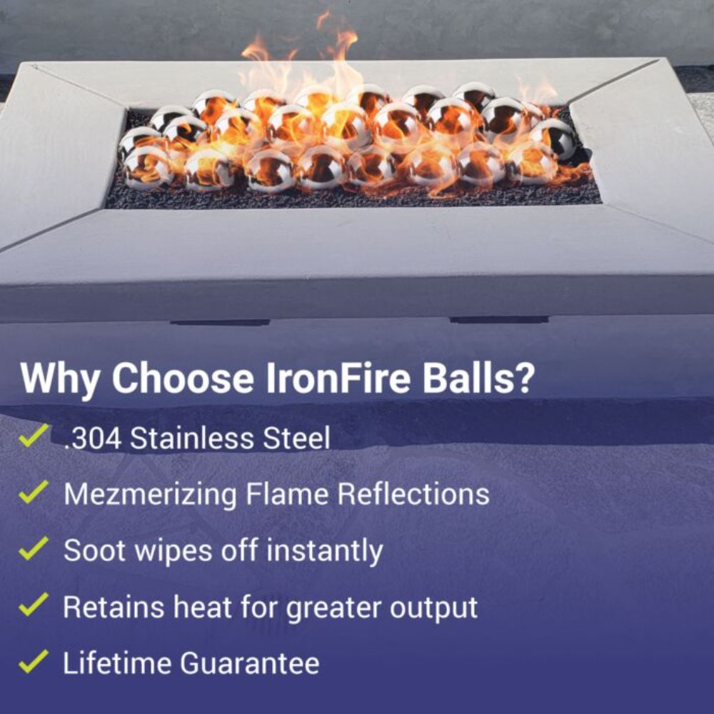 American Fire Products 4-Inch Stainless Steel IronFire Balls, Set of 6