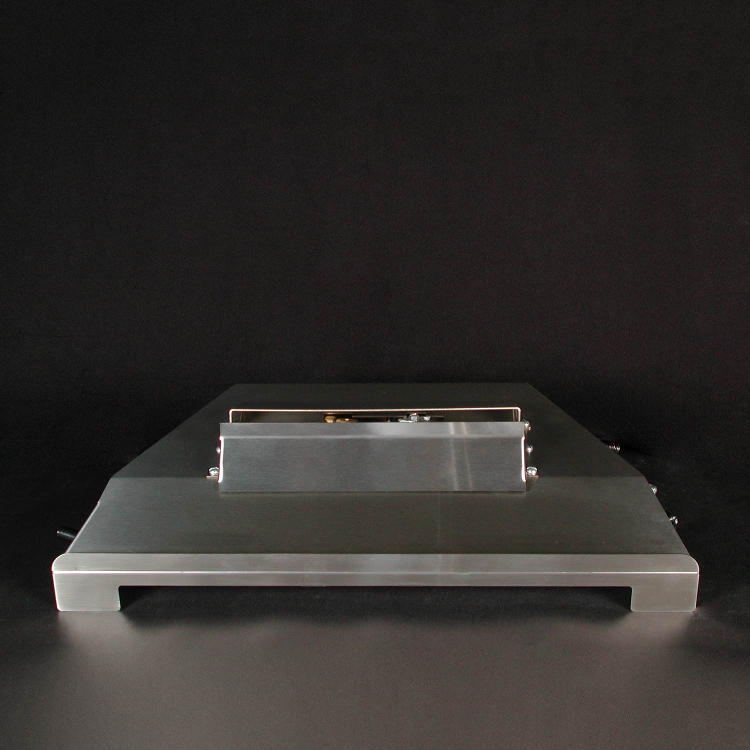 Stainless steel ventless burner kit, glassless burner pan in a side view