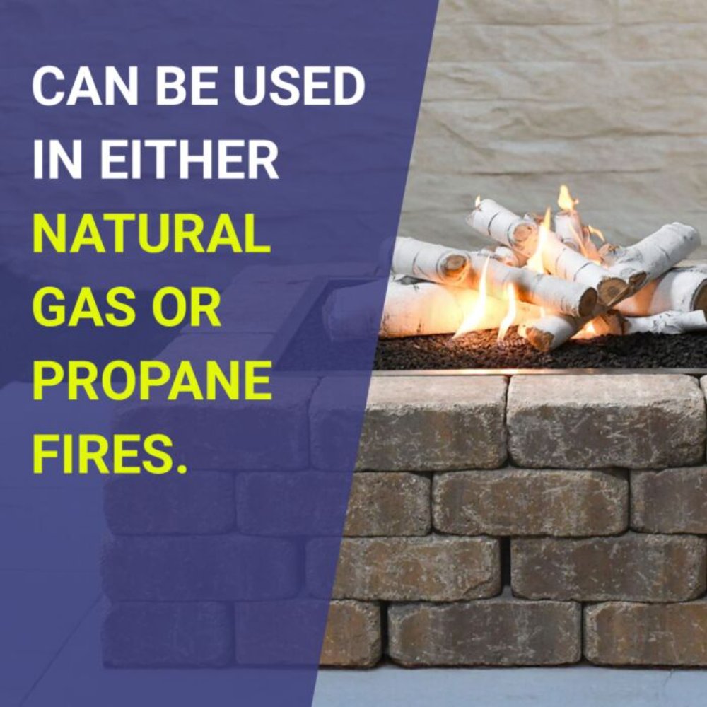 American Fire Products Formation Creation 9-Piece Ceramic Gas Fire Pit Log Set, Sierra Birch
