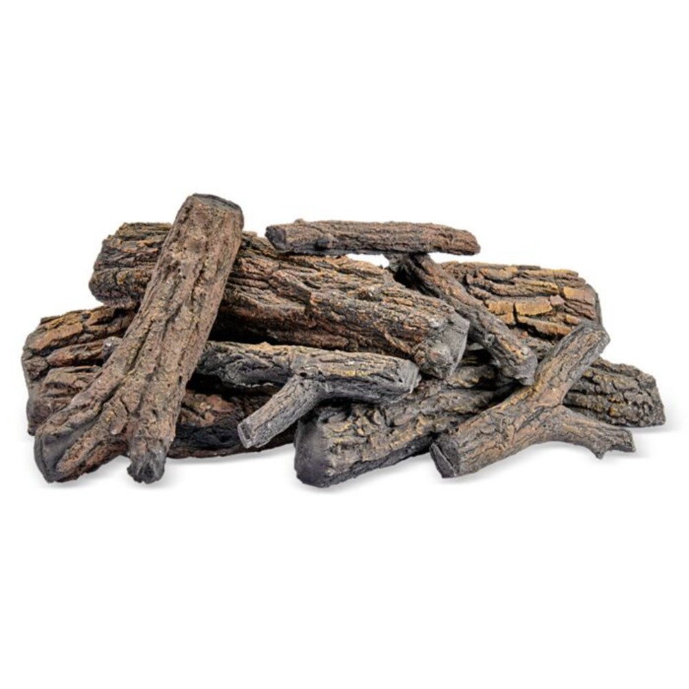 American Fire Products Formation Creation 9-Piece Ceramic Gas Fire Pit Log Set, Country Oak