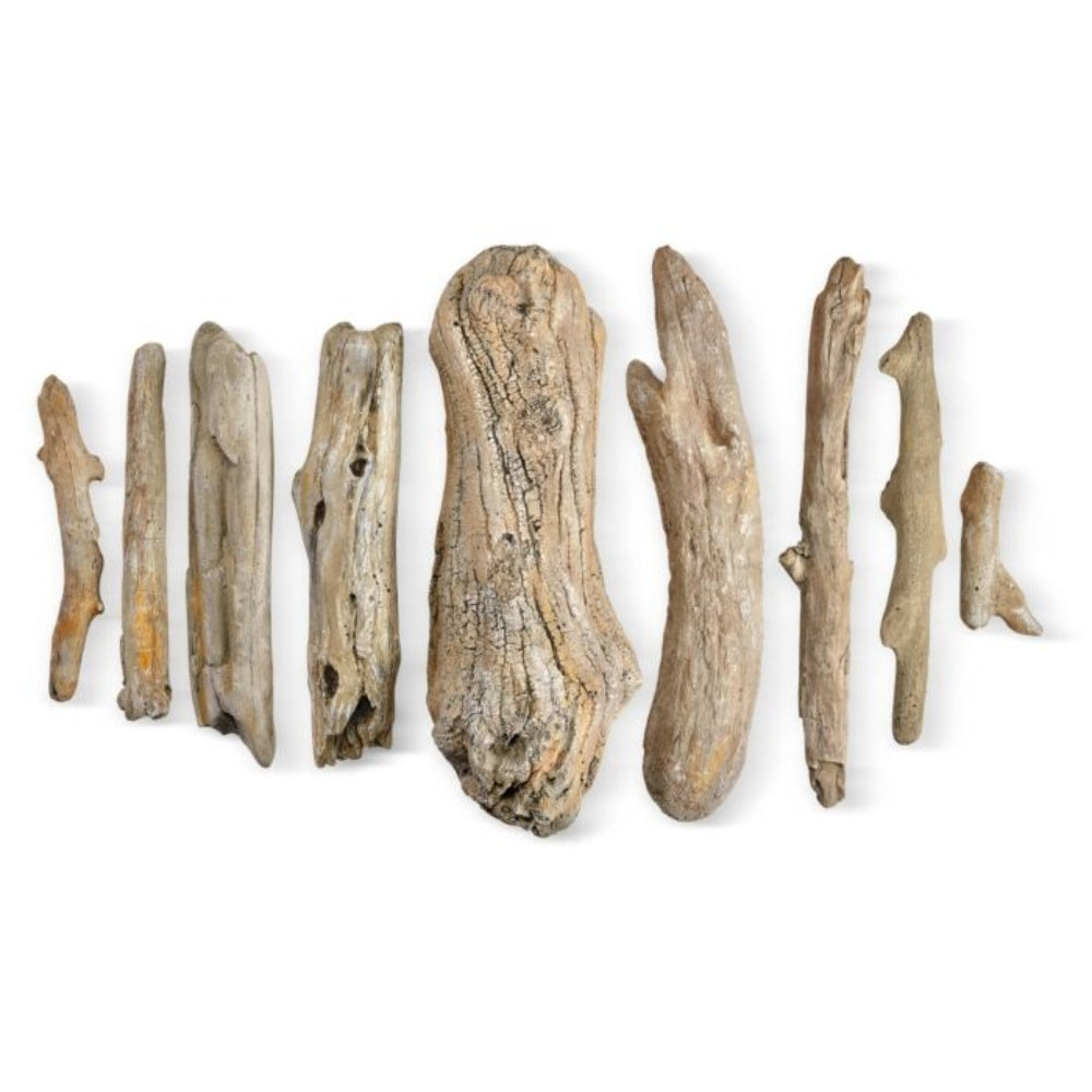 American Fire Products Formation Creation 9-Piece Ceramic Gas Fire Pit Log Set, Driftwood