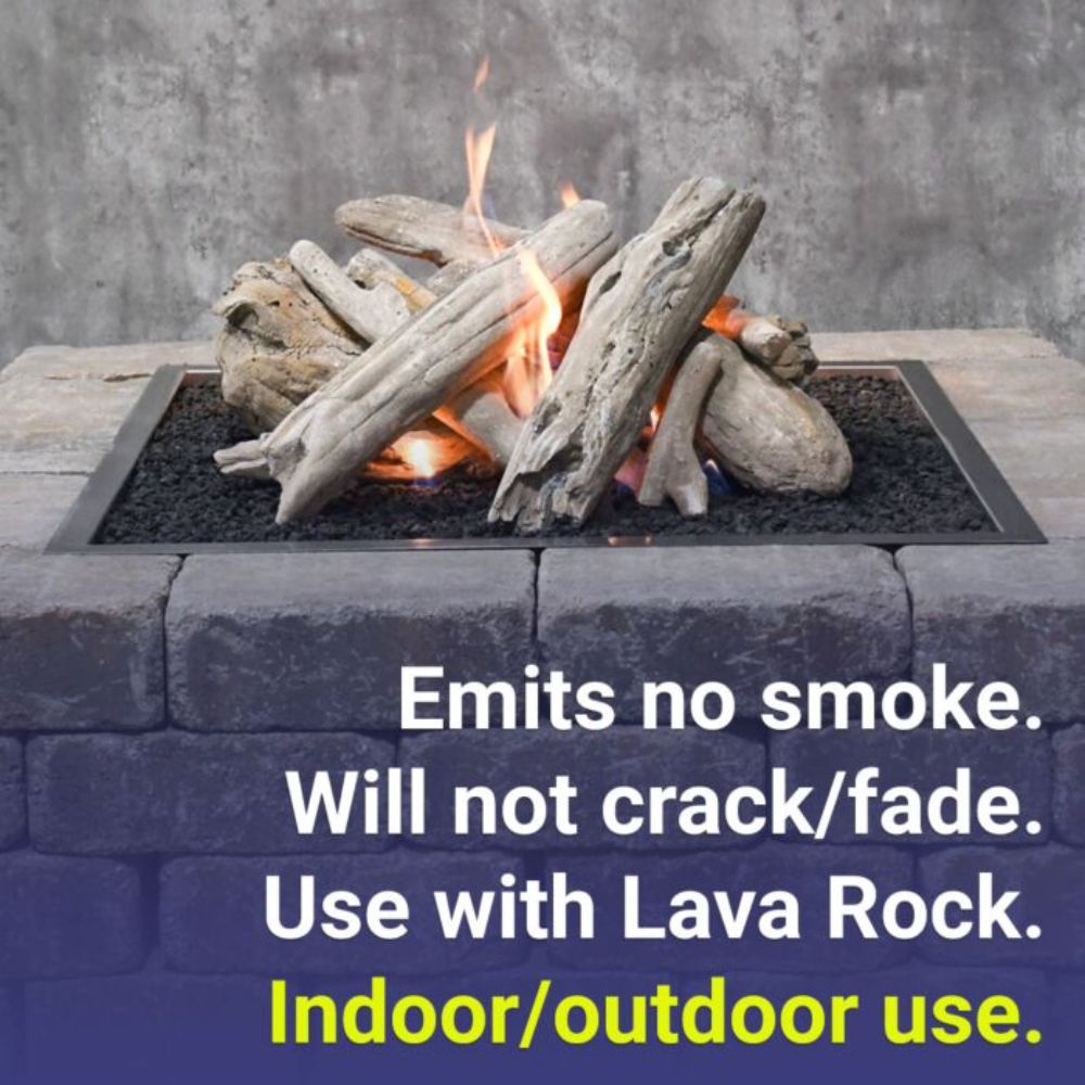 American Fire Products Formation Creation 9-Piece Ceramic Gas Fire Pit Log Set, Driftwood