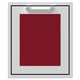 Single access door with red panel and stainless steel frame
