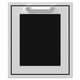 Single access door with black panel and stainless steel frame