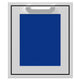 Single access door with blue panel and stainless steel frame