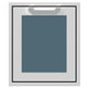 18-inch access door with square black frame and blue mesh panel
