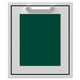 18-inch access door with square black frame and dark green mesh panel