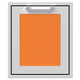 18-inch access door with square black frame and orange mesh panel