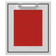 18-inch access door with square black frame and red mesh panel