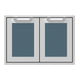 30-inch double access doors with blue mesh inserts and silver frame