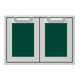 30-inch double access doors with dark green mesh inserts and silver frame