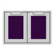 30-inch double access doors with purple mesh inserts and silver frame