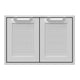 30-inch double access doors with textured white mesh inserts and silver frame