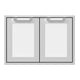 30-inch double access doors with white mesh inserts and silver frame