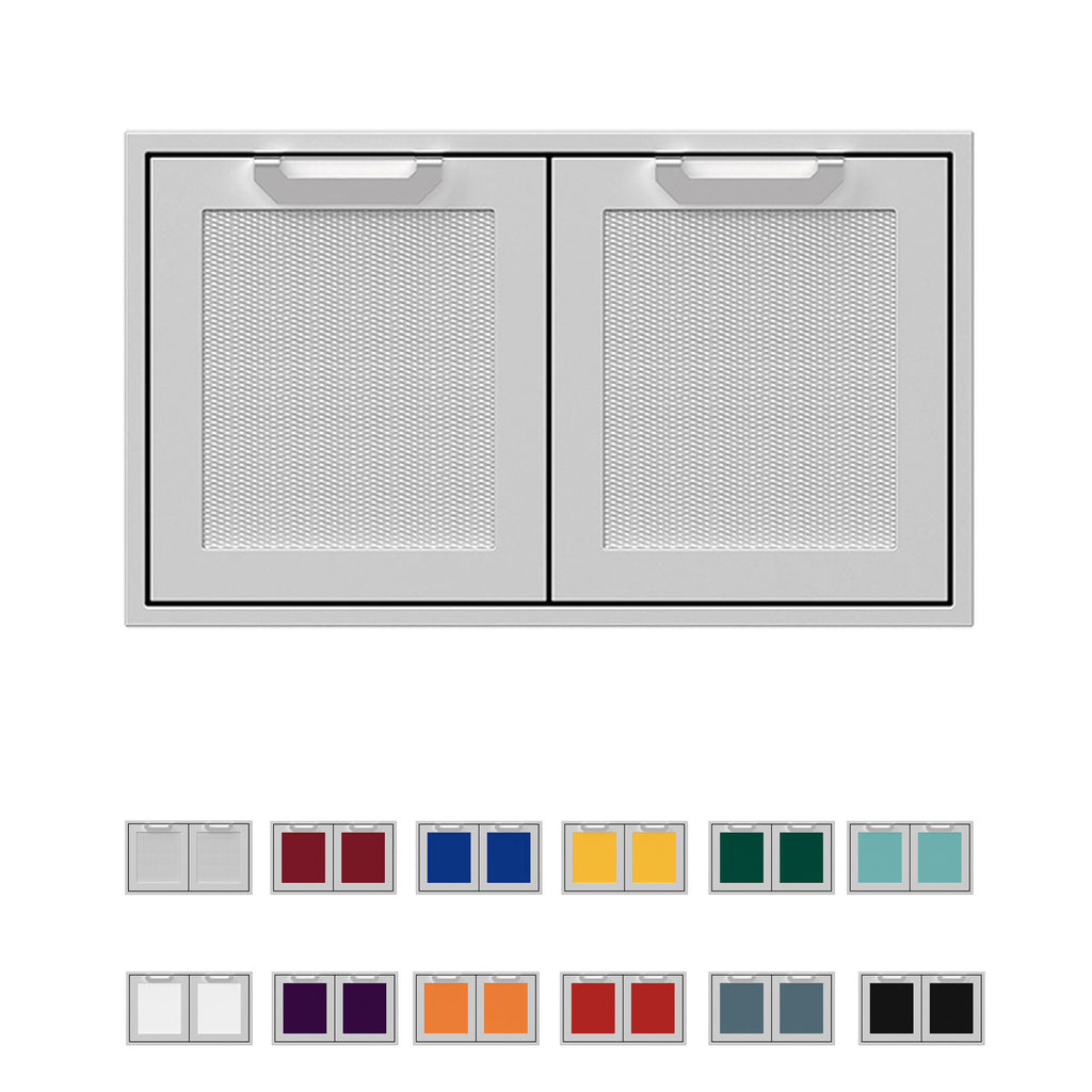 Hestan AGAD36 double access doors with two square mesh panels, light gray frame