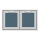 Hestan AGAD36 double access doors with two square mesh panels, blue color