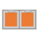 Hestan AGAD36 double access doors with two square mesh panels, orange color