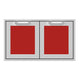 Hestan AGAD36 double access doors with two square mesh panels, red color