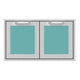 Hestan AGAD36 double access doors with two square mesh panels, teal color