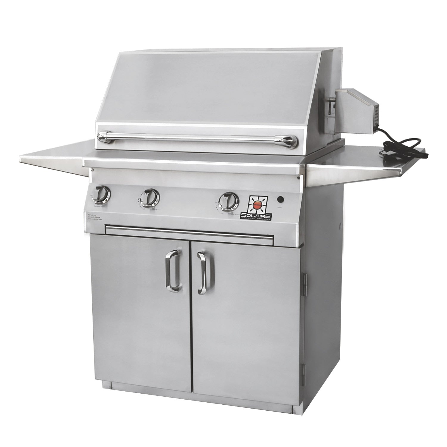 Solaire AGBQ-30 30-Inch Deluxe Freestanding Grill on 2-Door Cart with Rotisserie