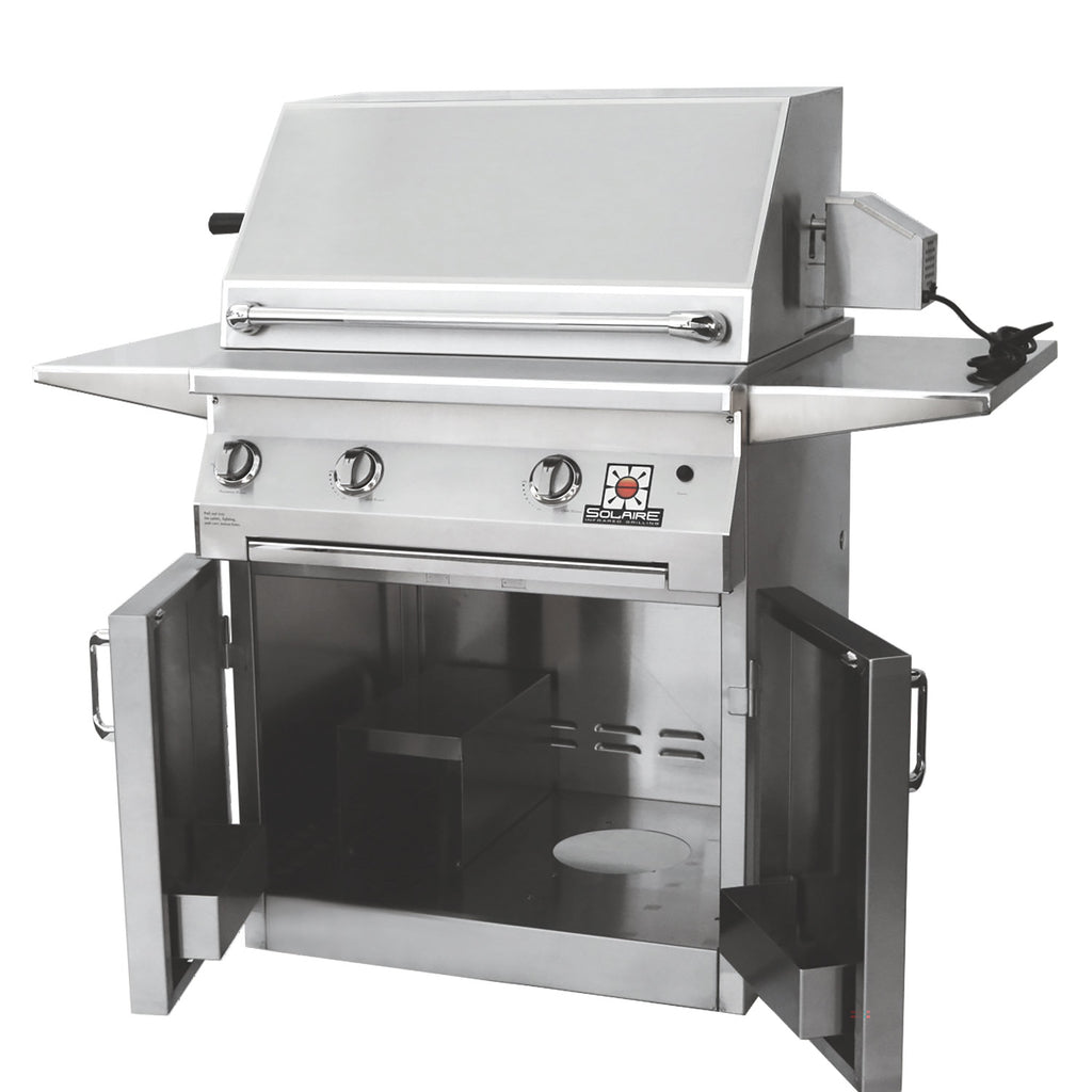 Solaire AGBQ-30 30-Inch Deluxe Freestanding Grill on 2-Door Cart with Rotisserie