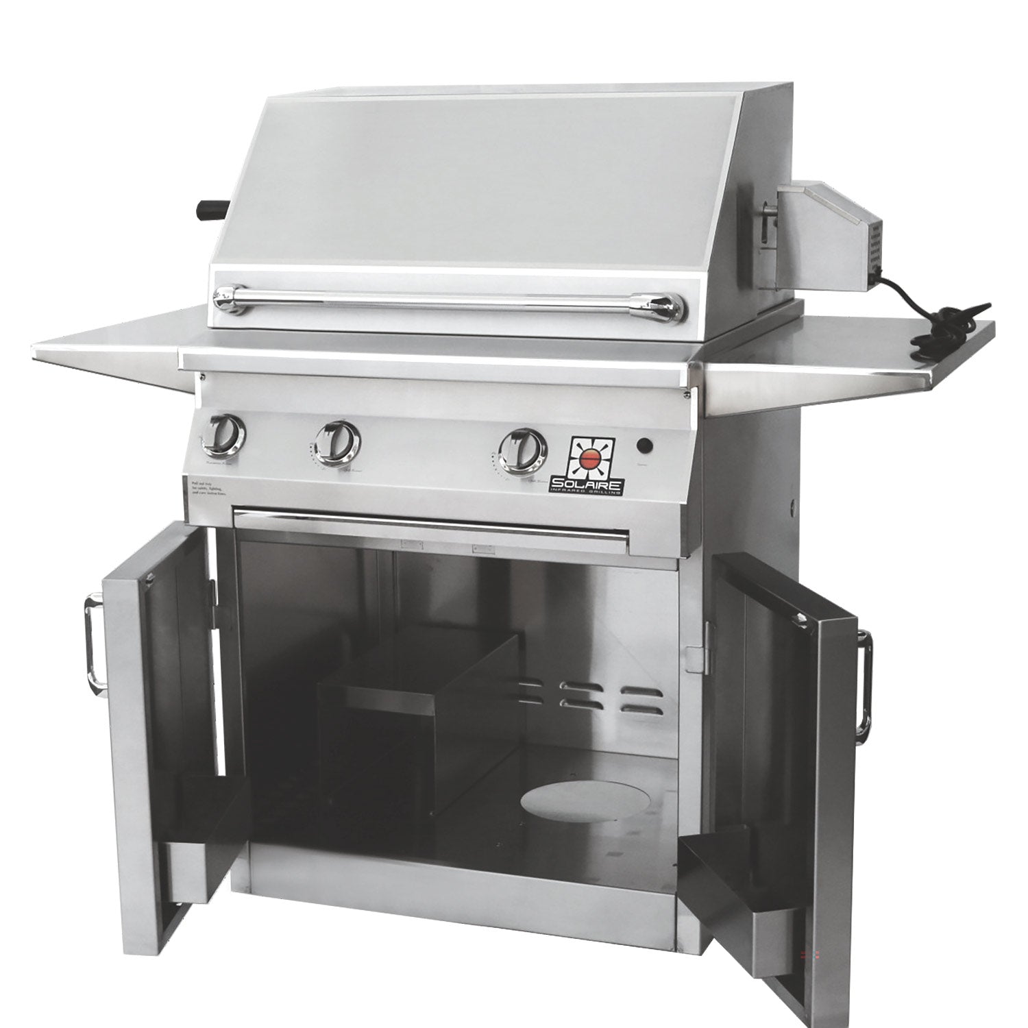 Solaire AGBQ-36 36-Inch Deluxe Freestanding Grill on 2-Door Cart with Rotisserie