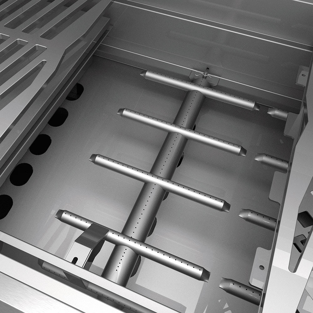 Stainless steel burner conversion kit with multiple burner tubes for 42 in grill