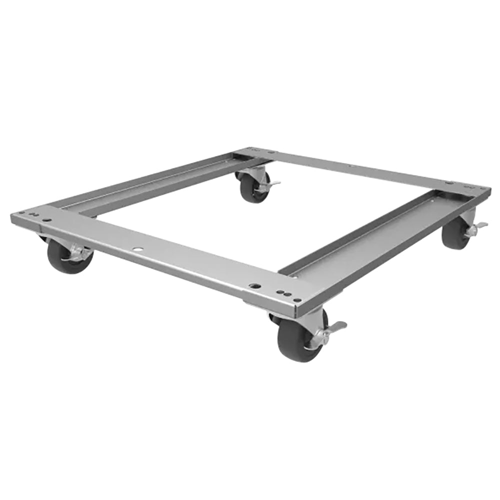 Hestan 24-inch refrigerator caster kit with mounting frame and four swivel wheels