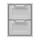Double storage drawers with two open mesh-front drawers and silver-gray drawer face
