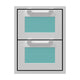 Double storage drawers with two open drawers, teal mesh liners, and silver-gray frame