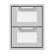 Double storage drawers with two open mesh-front drawers and clean white-gray drawer face
