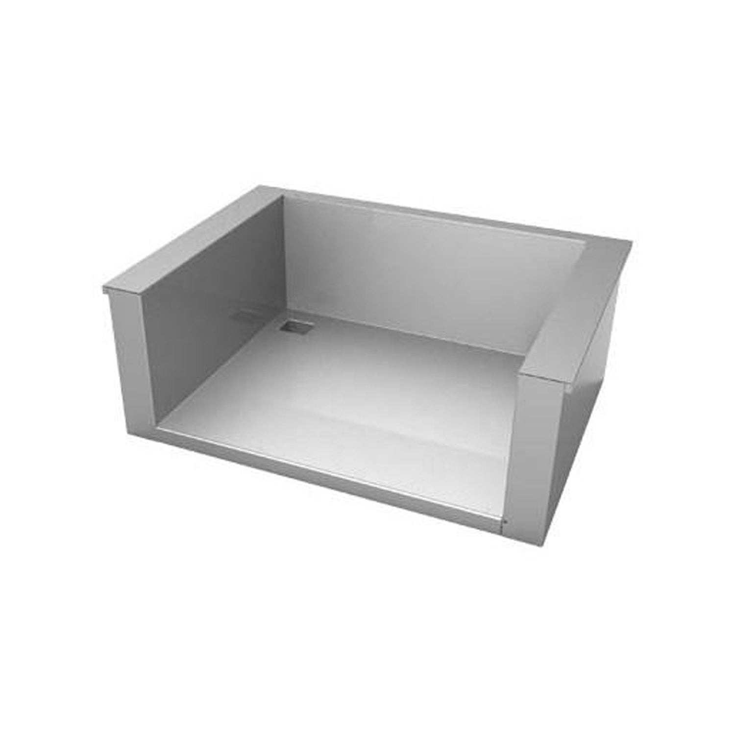 Insulated metal grill jacket enclosure, rectangular open-front design