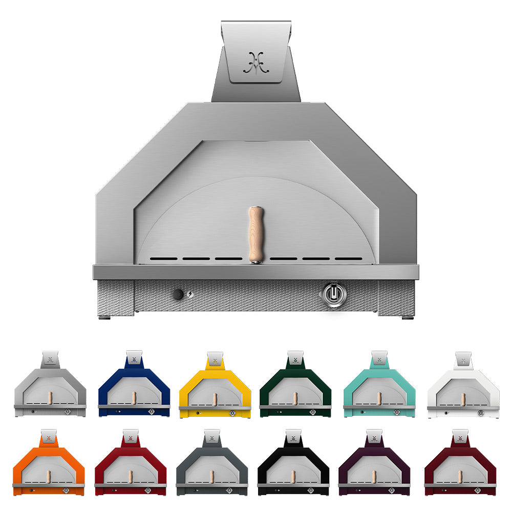 33-inch pizza oven with light kit, stainless front and arched oven mouth