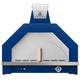 33-inch pizza oven with arched stainless dome, front controls, and blue body
