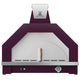 33-inch purple pizza oven with arched stone opening, stainless trim and emblem