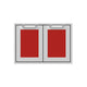 Double storage doors with two vented mesh panels in red