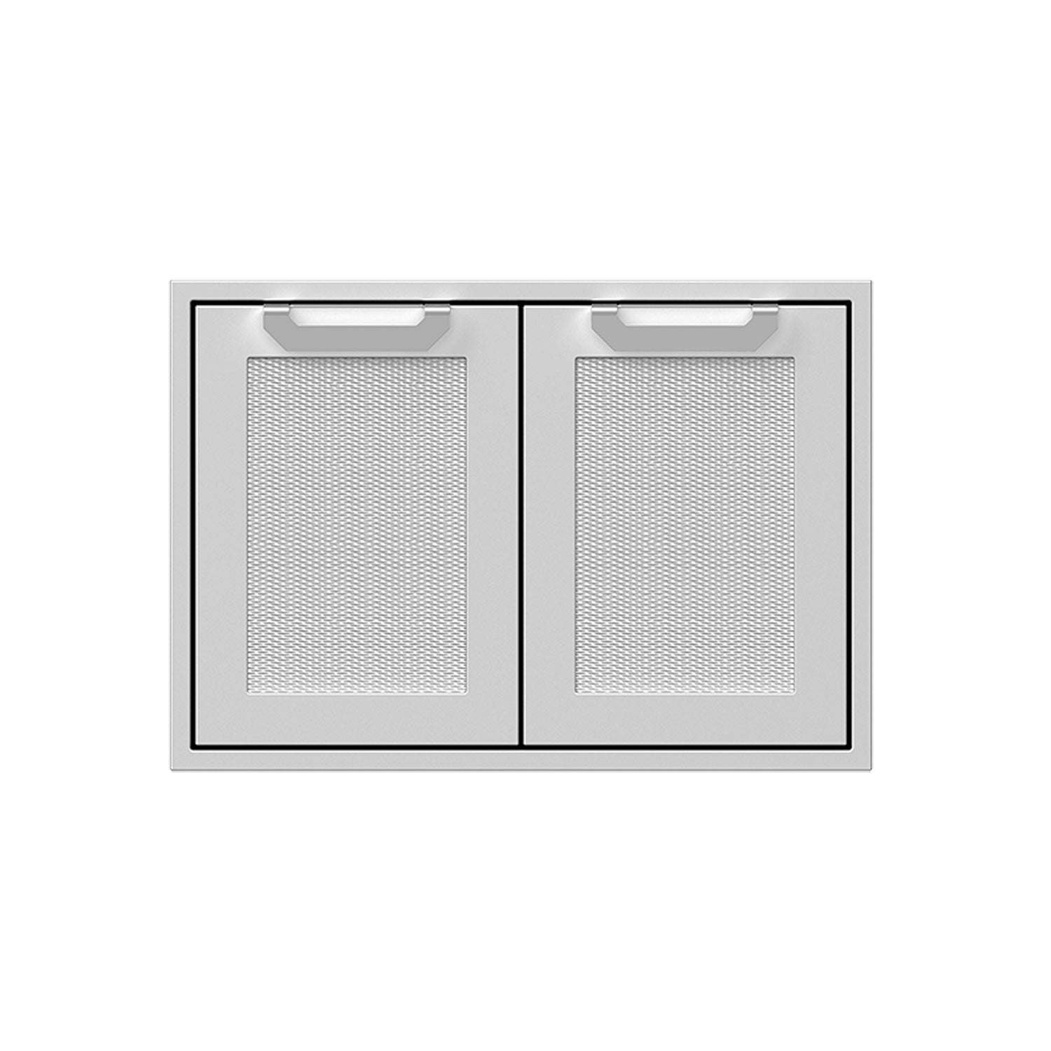 Double storage doors with two vented mesh panels in white