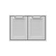 Double storage doors with two vented mesh panels in white