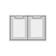 Double storage doors with two vented mesh panels in off-white