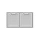 Hestan double storage doors with two mesh panels, medium light gray