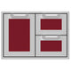 30-inch double drawer storage combo with red pull-out drawers in silver frame