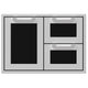 30-inch double drawer storage combo with black pull-out drawers in silver frame