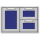 30-inch double drawer storage combo with blue pull-out drawers in silver frame