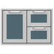 30-inch double drawer storage door combo with blue mesh-front drawers