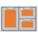 30-inch double drawer storage door combo with orange mesh-front drawers