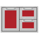 30-inch double drawer storage door combo with red mesh-front drawers